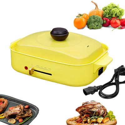 China Detachable Multi Electric Non-stick Hot Pan BBQ Grill Detachable Pot Cooker Quality New Product Size New Product Dish Grill Cooking Appliance for sale