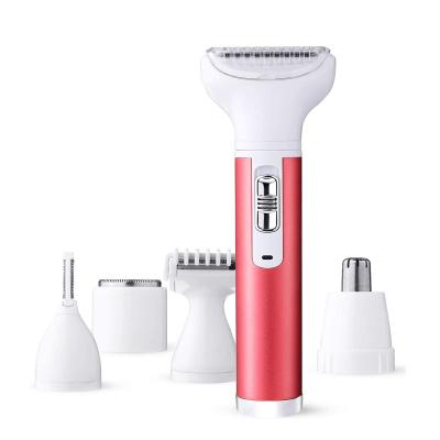 China Car USB Electric Shaver for Women 5 in 1 Lady Cordless Shaver Kit Hair Remover Set for Face and Body Hair Facial Massage Painless Exfoliation for sale