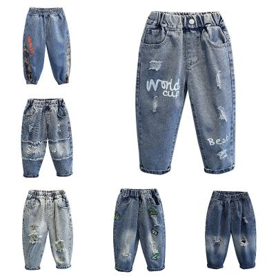 China Color Fade Proof Conyson Kids Girls Wide-legged Jeans Spring Fall Children Loose Straight Soft Denim Pants Chubby Jeans For Girl for sale