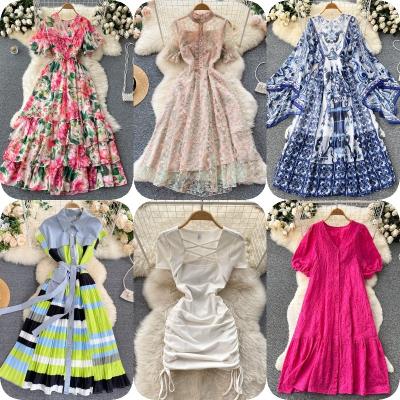 China Anti-Static Fashion New style wholesale elegant design clothing casual floral chiffon dress women for sale