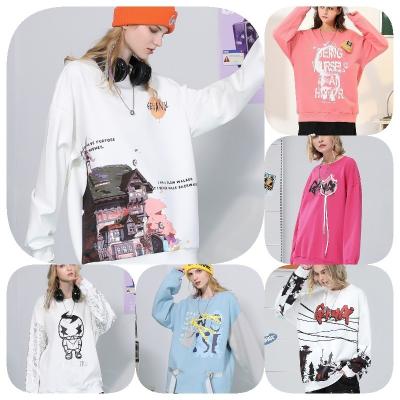 China Anti-wrinkle Factory hot - selling high-quality printed Mosaic sweatshirt fashion graphic hoodie girl top casual cotton sanitary clothes for for sale