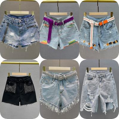 China Casual Style Jeans Ladies QUICK DRY Shorts Plain Plain Premium Quality Material Denim Shorts Ripped Jeans Short Jeans Pants Womens for sale