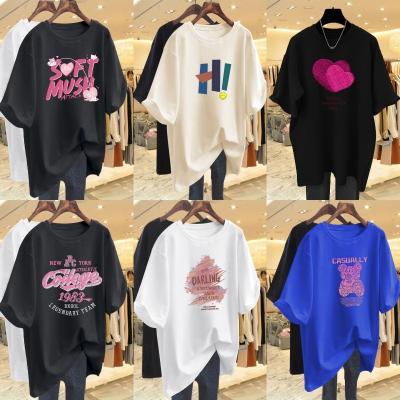 China wholesale Korean Women's Top Sleeve 100% Cotton Summer Anti-Wrinkle T-shirt Fashion Loose Women's Short Sleeve Top for sale