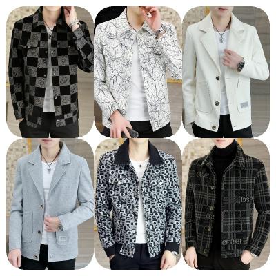 China 2023 QUICK DRY autumn and winter printed pattern jacket men's fancy baseball clothes match color casual coat tops for sale