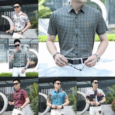 China 2023 Summer Men's Anti-pilling Casual Short Sleeve Flower Shirt Can Be Customized Logo Pattern Shirt for sale