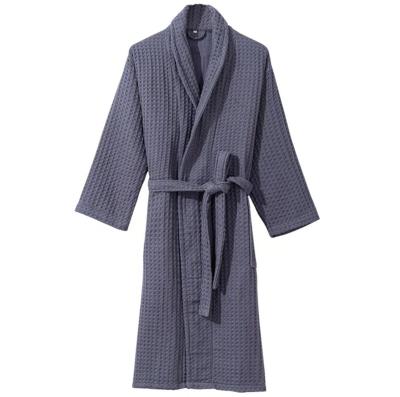 China Custom Made Five Star Bathrobe QUICK DRY Logo Cotton Waffle Weave Luxury Spa Bath Hotel Robe for sale