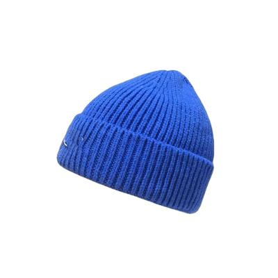 China 100% Recycled Polyester Logo Beanie Hat Winter Beanie Hat Custom Simple Warm Knitted Beanie Winter Viable High Quality for sale