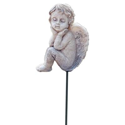 China Europe Vintage Miniature Angel Fairy Garden Angel Small Memorial Garden Decorative Stake Statue for sale