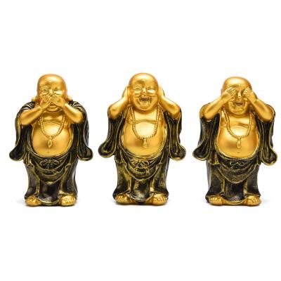 China Home Garden Happy Laughing Zen Hinduism Decoration Zen Buddhism Maitreya Statue Europe Buddha Happy Resin Ornaments for sale