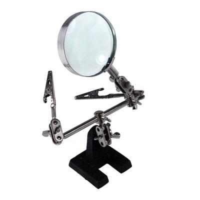 China Best Glass Iron Price Magnifying Hands Magnifier For Assembly Soldering Miniatures for sale