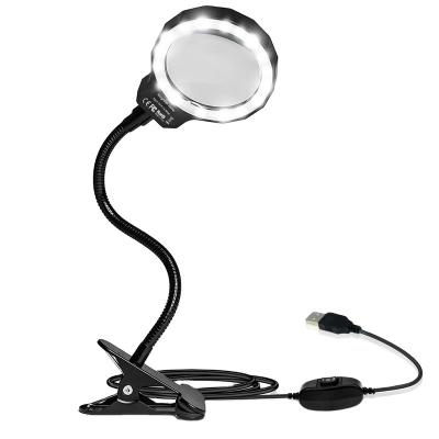 China High Quality And Superior Led Magnifying Desltop Magnifying Lamp Desk With Flexible Hose for sale