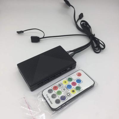 China 6+6 ARGB ARGB Controller Speed ​​Interface 4pin PWM Remote Power Cable 5v 3 Needles Connect Computer Game Case 96*58*18mm Fan for sale