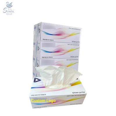 China Box Tissue House Use Custom Logo Smooth Face Clean Paper Custom Box Package Facial Tissues for sale