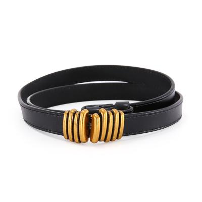 China New Fashion 1.8cm Custom Ladies Cow Leather Casual Fancy Belt for sale