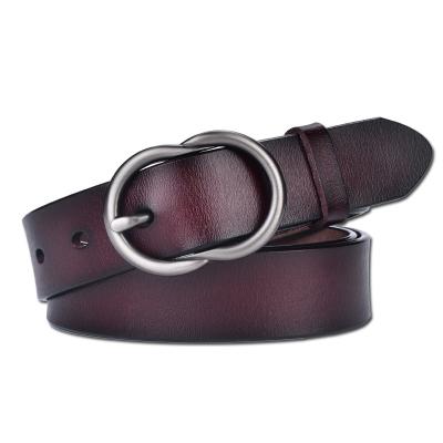 China 2.8cm Width Casual Zinc Alloy Pin Buckle Genuine Leather Belt For Women for sale