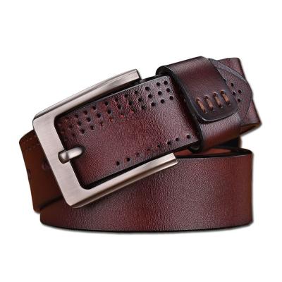 China Custom Genuine Cowhide Belt Designer Fashion Mens Leather Casual Pure Belt for sale