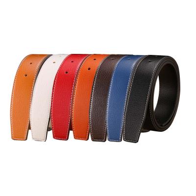 China Wholesale 3.8cm Cowhide Casual Leather Waist Belt Tie No Buckle Leather Belt Man for sale