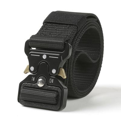 China Custom Logo Buckle Military Canvas Adjustable Leisure Survival Tactical Belt for sale