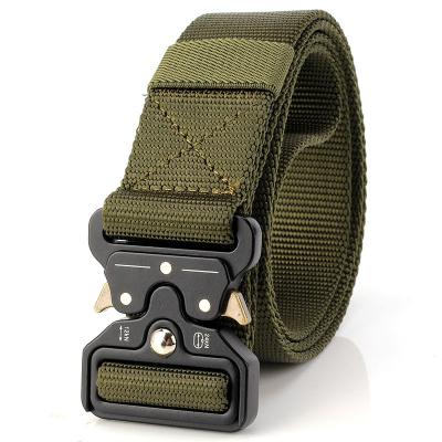 China Military Casual Web Belt Nylon Webbing Men's Olive Hunting Belt for sale