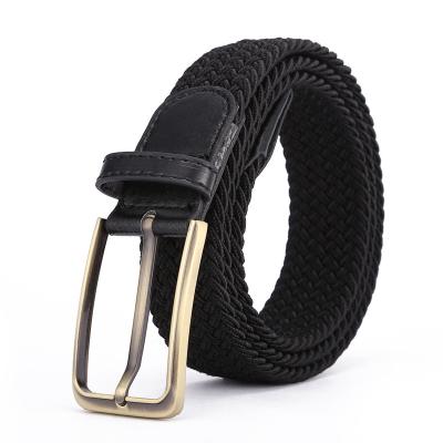 China New Design Two Color Casual Cotton Blend Braided Stretch Weave Elastic Belt Men For Jeans for sale