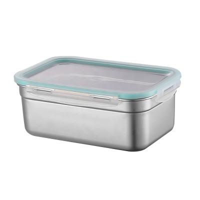 China 304 stainless steel disposable fresh-keeping lunch box, Korean square sealed box with cover, fruit and vegetable fresh-keeping lunch box for sale