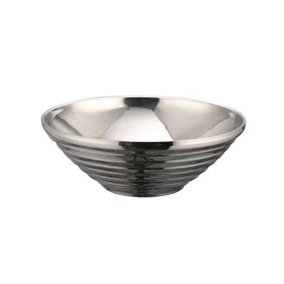 China 16cm-26cm304 stainless steel disposable instant noodle basin restaurant can be placed dishwasher double bowl Korean kimchi bowl for sale