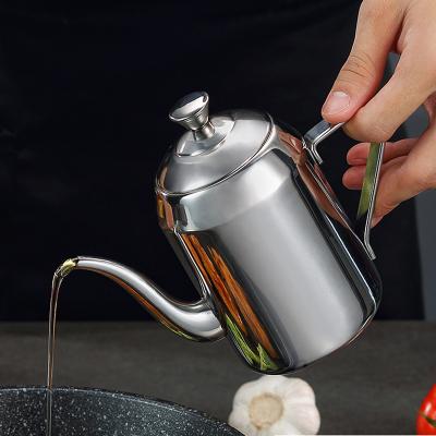 China Sustainable 304 Stainless Steel Oiler Household Kitchen Sauce Vinegar Spice Oil Bottle Seasoning Oyster Sauce Bottle for sale