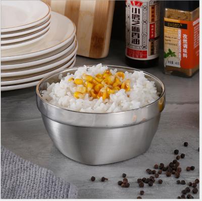 China Disposable 304 Stainless Steel Double-Layer Rectangular Heat-Insulating Bowl Children's Anti-Drop Bowl Complementary Bowl for sale