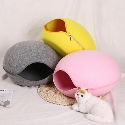 China Viable Sleeping Nest Machine Cat Pad Pet Bed Teddy Bichon Cat Warm Supplies Cute Washable Pet Sleeping Bag Cathouse Kennel Cat for sale