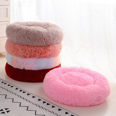 China Viable Dog Bed Accessories Dog Pet Nest Furry Deep Sleep Around Plush Cat Bed Cushion Winter Warm Sofa Comfortable Donut Pet Supplies for sale