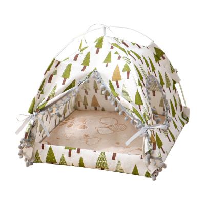 China New Design Small Dog Camping Breathable Foldable Detachable Teepee Puppy House Durable Cat Bed Tents for sale