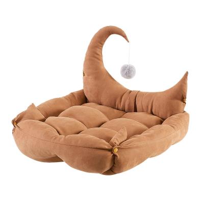 China Breathable Soft Plush Raised Donut Around Sofa Car Bedroom Accessories Luxury Large Banana Novelty Cat Dog Pet Bed For Pet for sale