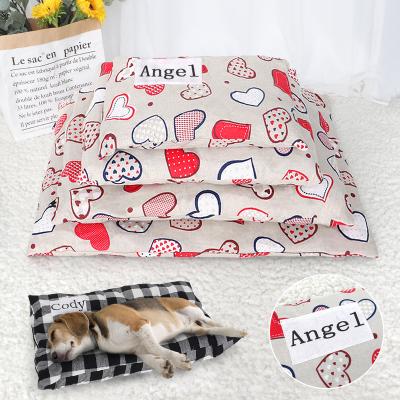 China Custom Viable Dog Bed Sofa Personalixed Dog Cat Sleeping Mat Cushion Winter Pet Puppy Cat Mat Small Medium Dogs Bed for sale