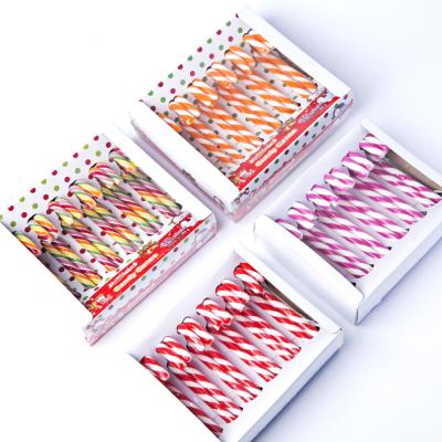 China Factory Direct Sale Customized Hard Candy Fruity Favored Candy Canes With Multicolor Strips For Christmas Stick for sale