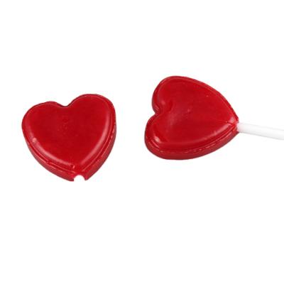 China Factory direct sale normal red heart shaped lollipop for valentine hard candy for sale