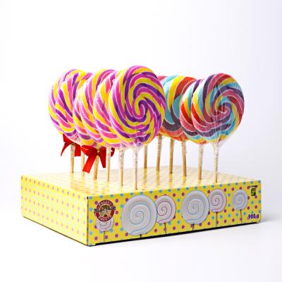 China Normal Factory Custom 85G Round Flat Lollipops Packed In Display Tray for sale