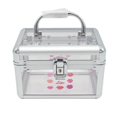 China Factory Eco - Friendly Beauty Small Favor Custom Acrylic Clear Makeup Train Case for sale