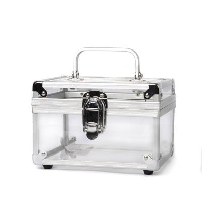 China Classic Delicate Hot Sale Acrylic Clear Aluminum Frame Display Box Customization Cosmetic Case for sale