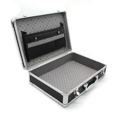 China Double Open Portable Aluminum Executive Suitcase Briefcase With Secret Compartment for sale