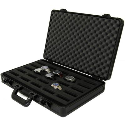 China Travel Watch Case Quality Excellent All Black Custom Aluminum 25 Watch Travel Watch Case for sale