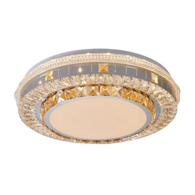 China Mosaic Lamp Design Round Shape Latest LED Crystal Suspended Ceiling Lamp With Flush Mount Crystal Tassel Led Ceiling Light for sale