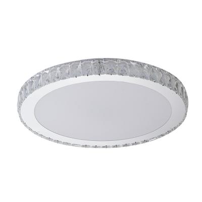 China Round Suspended Led Living Room Ceiling Crystal Ceiling Stainless Steel Luxury Lamps for sale