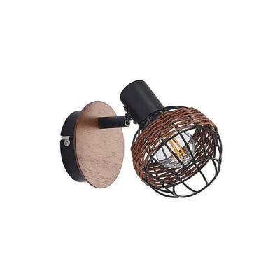 China Modern Decorative Indoor Lighting Made Of China Rattan And Iron Indoor Sleeping Room Wall Light for sale