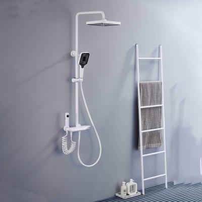 China Without Slide Bar New Design Thermostatic Shower Bathroom Set With Piano Key Knob Faucet for sale