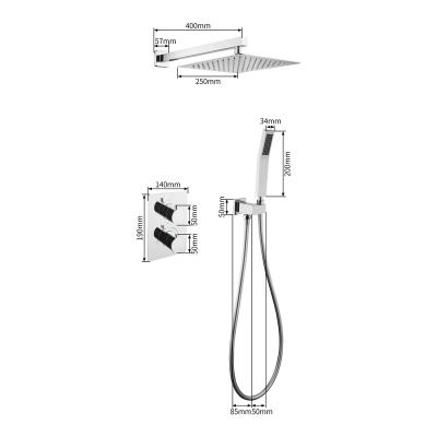 China Without sliding bar double functions concealed thermostatic shower set with adjustment kit for sale