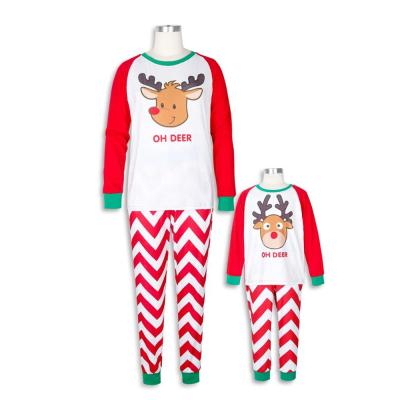 China QUICK DRY Reindeer Family Christmas Matching Adult and Kids Pajamas Matching Christmas Pajamas for sale