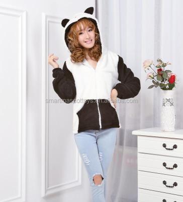 China Wholesale Winter Fleece Anti-pilling Animal Hoodies With Ears Panda Adult Hoodie for sale