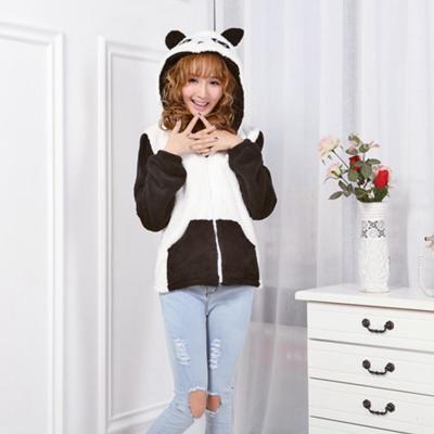 China Wholesale Breathable Shu Velor Panda Hoodie With Ears Adult Panda Animal Hoodie for sale