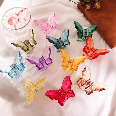 China Fashion Hot Sale Crystal Clear Butterfly Ponytail Hair Claws Clip Plastic Hair Grip Holds Accessory for sale