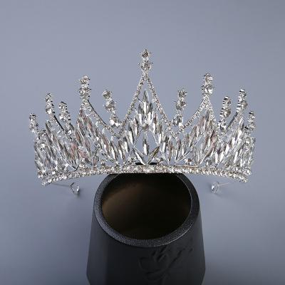 China Luxury Elegant Silver Tiara Hair Accessories Women Wedding Crowns Crystal Rhinestone Bridal Tiara for sale